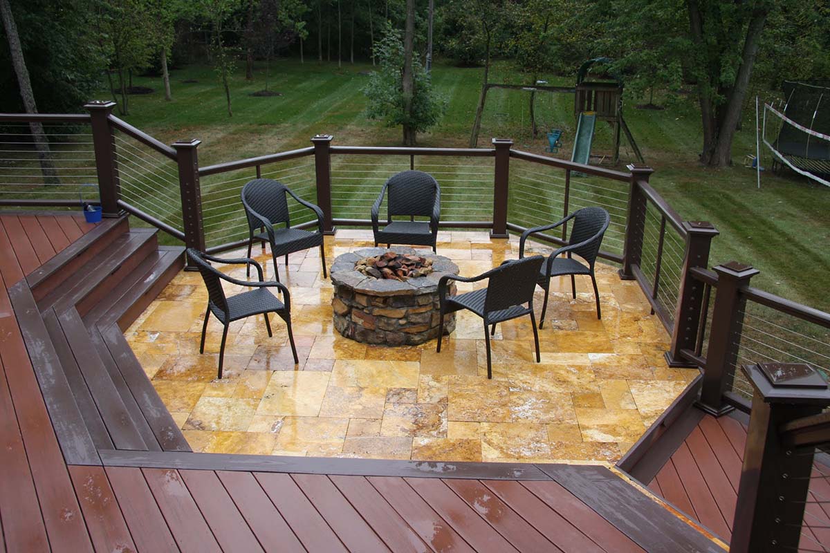 SilcaGrate used to set tiles within a wood deck