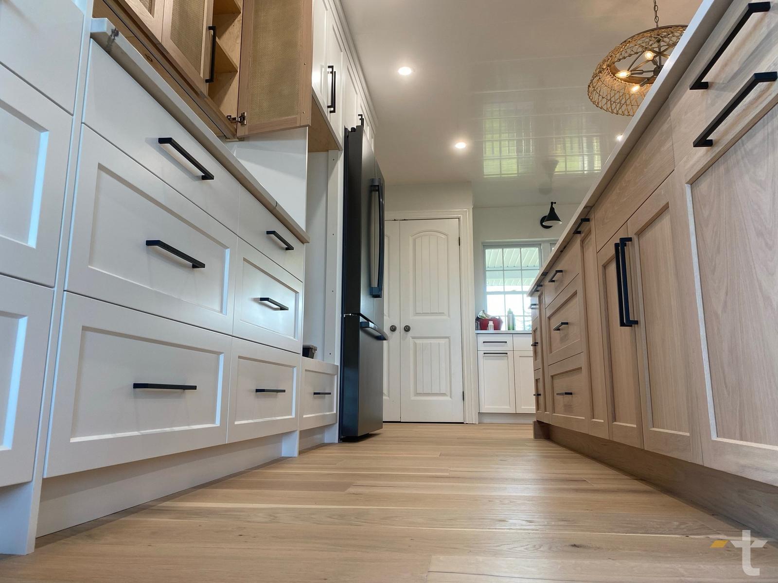 Trusscore wall and ceiling board shown in a residential kitchen