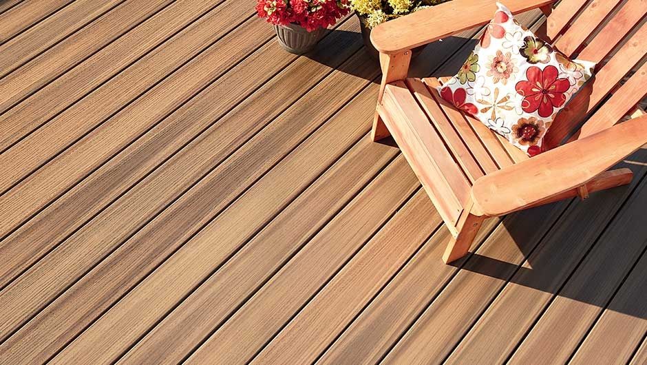 Fiberon Paramont Decking, example deck image is Brownstone